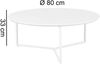 Wohnling Design Couchtisch rund, MDF weiß matt, 80 x 33 x 80 cm Bild 2