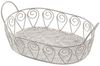 Metallkorb oval Aufbewahrungskorb Drahtkorb Gitterkorb Regalkorb antik weiß Bild 1