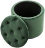Sitzhocker CUTUN - Samt Grün 44x44x42 cm | Hocker Schlafzimmer Polsterhocker Wohnzimmer Sitzbank Esszimmer Bild 3