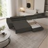 Goldstoff Ecksofa mit Schlaffunktion & Bettkasten - hochwertiges Sofa, Couch mit Schlaffunktion für Wohnzimmer - Schlafsofa - Eckcouch, Eckcouch mit praktischem Bettkasten in grau Bild 4