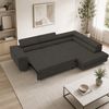 Goldstoff Ecksofa mit Schlaffunktion & Bettkasten - hochwertiges Sofa, Couch mit Schlaffunktion für Wohnzimmer - Schlafsofa - Eckcouch, Eckcouch mit praktischem Bettkasten in grau Bild 3