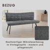 byLIVING Bank Robbie/Vintage Bezug in anthrazit, Gestell in schwarz/Steppung im Rücken und umlaufender Keder, Taschenfederkern für hohen Sitzkomfort/Sitzbank, Esszimmerbank/Maße: B 161, H 90, Bild 3