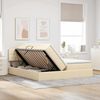 vidaXL Bett mit LED-Lichtleisten mit Kopfteil Creme 200 x 200 cm Stoff 3371583 Bild 4