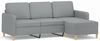 vidaXL 3-Sitzer-Sofa mit Hocker Hellgrau 180 cm Stoff 3201192 Bild 2
