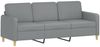 vidaXL 3-Sitzer-Sofa mit Hocker Hellgrau 180 cm Stoff 3201192 Bild 4