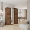 Masseno Schwebetürenschrank PINA 150 cm Kleiderschrank mit Spiegel 3 Türen Eiche Lefkas Bild 2