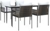vidaXL 5-tlg. Garten-Essgruppe mit Kissen Poly Rattan und Stahl 3187053 Bild 3