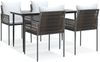 vidaXL 5-tlg. Garten-Essgruppe mit Kissen Poly Rattan und Stahl 3187053 Bild 2