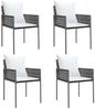 vidaXL 5-tlg. Garten-Essgruppe mit Kissen Poly Rattan und Stahl 3187053 Bild 4