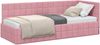 vidaXL Eckbettgestell mit Kopfteil Rosa 80 cm x 200 cm Samt 42016371 Bild 2