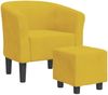 vidaXL Clubsessel mit Fußhocker Gelb Samt 356456 Bild 2