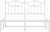 vidaXL Bettgestell mit Kopfteil Metall Weiß 140x200 cm 353489 Bild 5