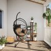 vidaXL Hängesessel Ei-Design mit Ständer Taupe Rattan und Stahl 4007403 Bild 3