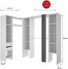 Dmora Großer Kleiderschrank Dindo, Schlafzimmermöbel, Schrank, Garderobe, 234x141 h205 cm, Weiß Bild 4