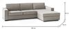 Dmora Sofa mit Halbinsel Ametrino, Ecksofa mit rechter Aufbewahrungshalbinsel, Standardarmlehnen, 100 % Made in Italy, cm 280x95h90, Taupe Bild 3