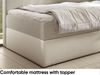 MEBLINI Kinderbett mit Bettkasten GARETH 3 100x200 Rechts - H3/Beige Samt Gepolstert Einzelbett mit Matratze - Polsterbett mit Stauraum - Bett mit Kopfteil – Stauraumbett Bild 4