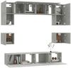 vidaXL 8-tlg. TV-Schrank-Set Betongrau Holzwerkstoff 3114409 Bild 4