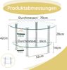 Couchtisch 2 Ebenen H 42 x T 70 x B 70 cm aus gehärtetem Glas, Metallgestell silberfarben Bild 5