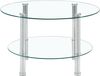 Couchtisch 2 Ebenen H 42 x T 70 x B 70 cm aus gehärtetem Glas, Metallgestell silberfarben Bild 4