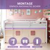 Hochbett Kinder 90x200 cm mit Lattenrost Kinderbett Kinderhochbett Stockbett Vorhang Lila Peach Holz Massiv Bild 5