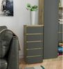 Home Collective Kommode 40 cm breit Holz Highboard Sideboard für Flur Schlafzimmer Wohnzimmer (Mehrzweckschrank Schrank schmal Kommode Schlafzimmer mit Schubladen), Kinderzimmer Organizer, 92 cm hoch mit 5 Schubladen Artisan Eiche-grau Bild 4