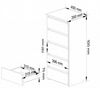 Home Collective Kommode 40 cm breit Holz Highboard Sideboard für Flur Schlafzimmer Wohnzimmer (Mehrzweckschrank Schrank schmal Kommode Schlafzimmer mit Schubladen), Kinderzimmer Organizer, 92 cm hoch mit 5 Schubladen Artisan Eiche-grau Bild 3
