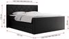 Boxspringbett KING EIGAR, mit einer Doppelmatratze, einem genähten Kopfteil - 180x200 - Schwarz Kunstleder - H3 Bild 5