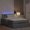 vidaXL Ottoman-Bett mit Matratze & LEDs Hellgrau 120x190 cm Stoff 3312374 Bild 3