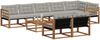 vidaXL Outdoor-Sofagarnitur mit Kissen 9 pcs Natürlich und Hellgrau 3369590 Bild 3