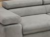 MKS Möbel 'Pablo L-Form' Ecksofa mit Schlaffunktion, verstellbare Kopfstützen, Hellgrau, Samt, ohne Topper, Rechts Bild 5