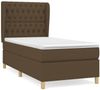 vidaXL Boxspringbett mit Matratze Dunkelbraun 90x190 cm Stoff 3128728 Bild 2