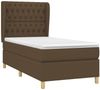 vidaXL Boxspringbett mit Matratze Dunkelbraun 90x190 cm Stoff 3128728 Bild 3