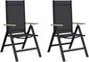 vidaXL Liegestühle für den Garten 2 pcs Schwarz 58 x 73 x 111,5 cm 42030041 Bild 2
