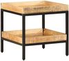 vidaXL Beistelltisch mit Regal Braun 45 x 45 x 45 cm Massivholz Mango 374090 Bild 2