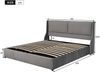 Polsterbett 180×200 cm aus Samt-Stoff mit Bettkasten und Hydraulikfunktion, grau Bild 4