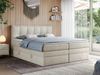 Boxspringbett mit Doppelmatratze - ALVIN-KING Beige 120x200 cm Velours Hart (H4) Bild 1