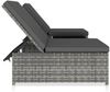 vidaXL Outdoor-Lehnstühle 2 Stk. mit Tisch Grau Poly Rattan 47401 Bild 3