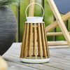 LED Solar-Laterne ,Catania', Holz und Metall, Dämmerungssensor, warmweiß, 28cm Bild 2