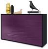 Vladon Sideboard Ben V3, Kommode mit 3 Türen und 2 Schubladen, Schwarz matt/Brombeer Hochglanz (117 x 74 x 36 cm) Bild 4