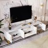 High-Gloss TV-Schrank 170x40x53,5 cm mit goldenen Griffen und kunstvollen Verzierungen Bild 5