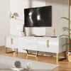 High-Gloss TV-Schrank 170x40x53,5 cm mit goldenen Griffen und kunstvollen Verzierungen Bild 2