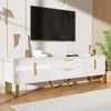 High-Gloss TV-Schrank 170x40x53,5 cm mit goldenen Griffen und kunstvollen Verzierungen Bild 3