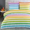 Buymax Bettwäsche Regenbogen, Rainbow, 100% Baumwolle Renforce, 2 teilig, 155x220 cm, mit Reißverschluss, Gestreift, Streifen Bunt Rot Weiß Gelb Bild 4