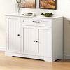 Merax Sideboard Speisewagen mit 3 Türen und einer Schublade, Buffetschrank für Esszimmer, Wohnzimmer und Diele (Weiß) Bild 2