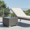 RS Trade® 'Toscana' Polyrattan Beistelltisch mit verstärktem Alu-Gerüst und Temperglas Tischplatte, mit Spannbändern und höhenverstellbaren Standfüßen, grau Bild 2