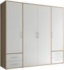Kleiderschrank >Valencia< (BxHxT: 206x195x60 cm) in Sonoma Eiche / Weiß Bild 4