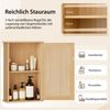 Badezimmerschrank mit Spiegel Medizinschrank mit verstellbarem Regal & Einzeltür Mehrzweck-Wandschrank Natur Bild 3