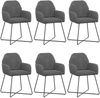 vidaXL Esszimmerstühle 6 pcs Samt (V) Dunkelgrau 55 x 50 x 84 cm 3428384 Bild 2