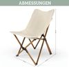 Campingstuhl Faltbar bis 120kg MILIA - Klappmechanismus | Leichter Angelstuhl Klappbarer Stuhl klein für Camping, Festivals oder Park, Creme Bild 2