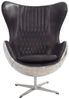 Schalensessel Saltum Leder Aluminium "Dark" Bild 2